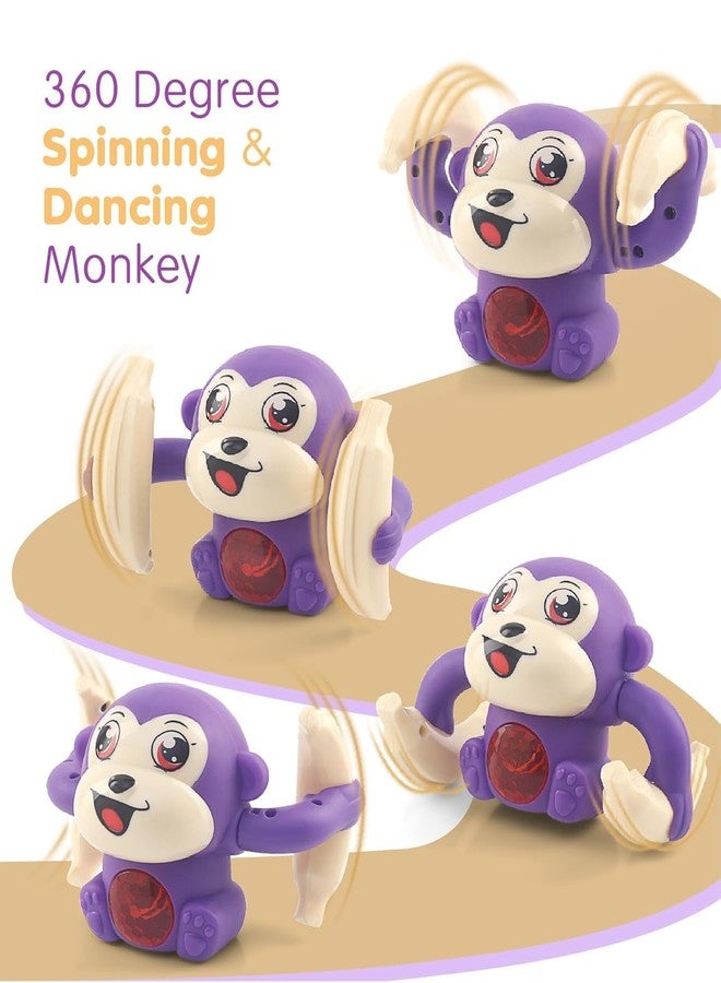 DEVHEART Dancing Monkey Musical Toy for Kids Baby Spinning Rolling Tumble Voice Control Musical Light and Sount Effect with Sensor Crawling Spinning Baby Toys - Image 3
